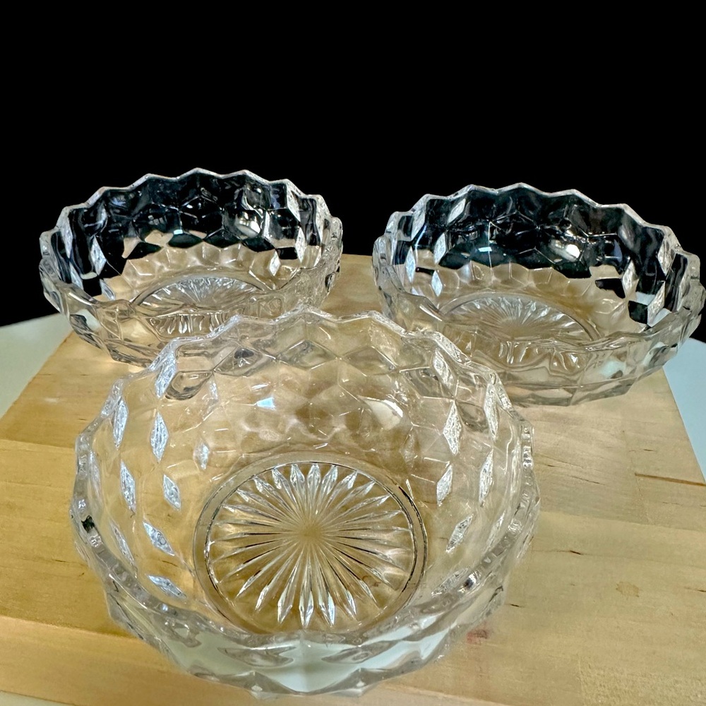Fostoria American Clear 2056 4” Small Bowls | Nappies-Three